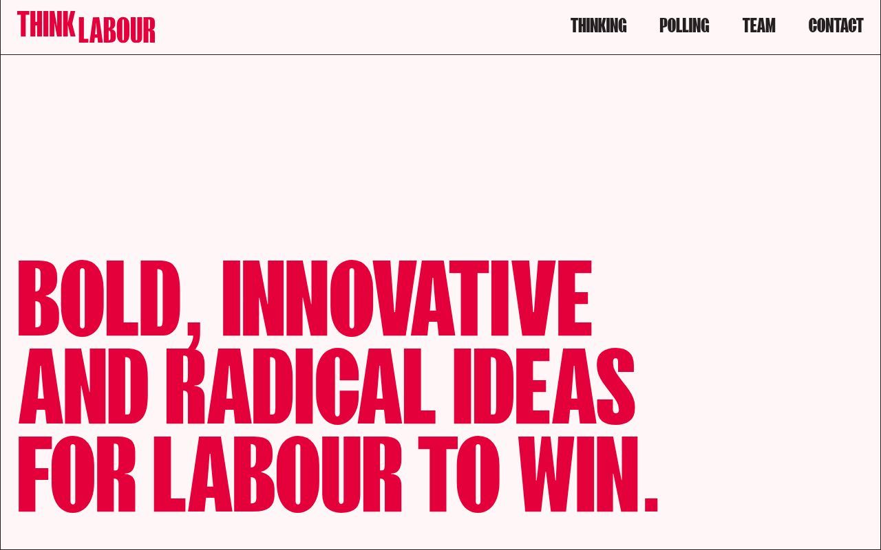Homepage screenshot of thinklabour.co.uk