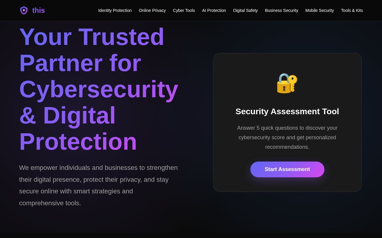 Homepage screenshot of this.you