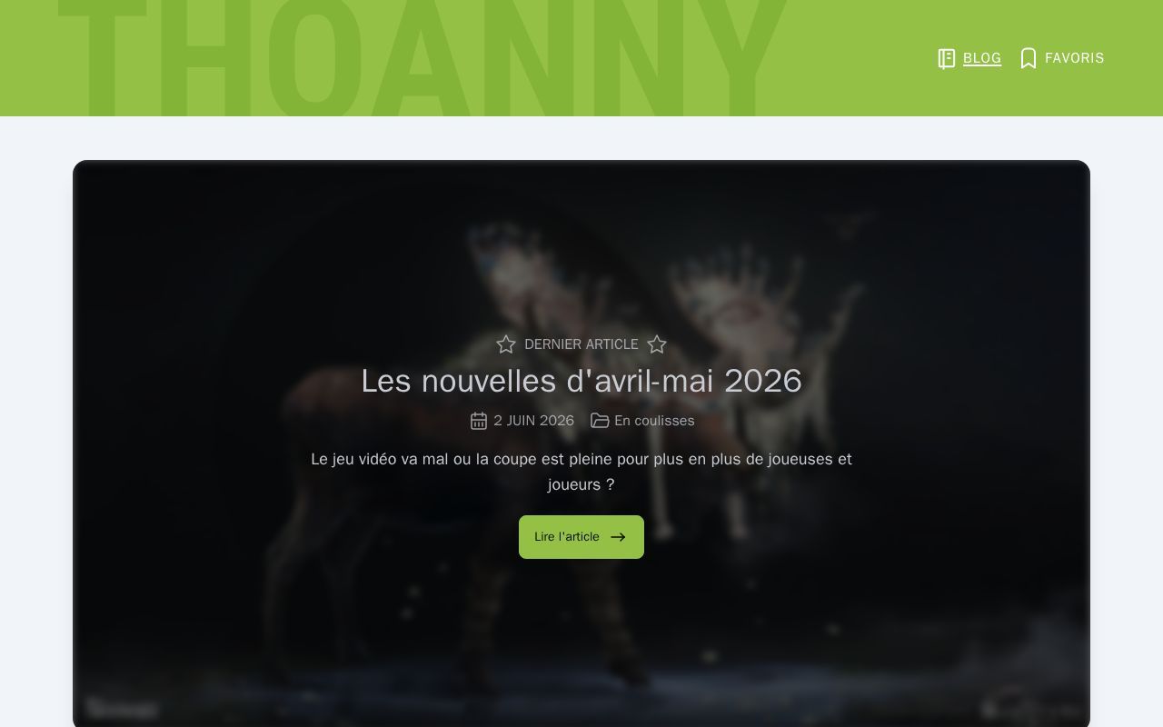 Homepage screenshot of thoanny.fr