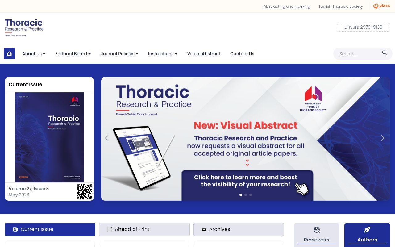 Homepage screenshot of thoracrespract.org