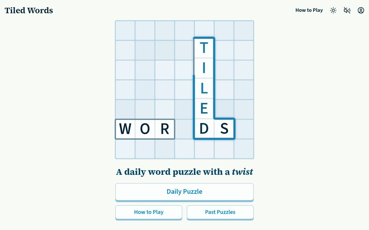 Homepage screenshot of tiledwords.com