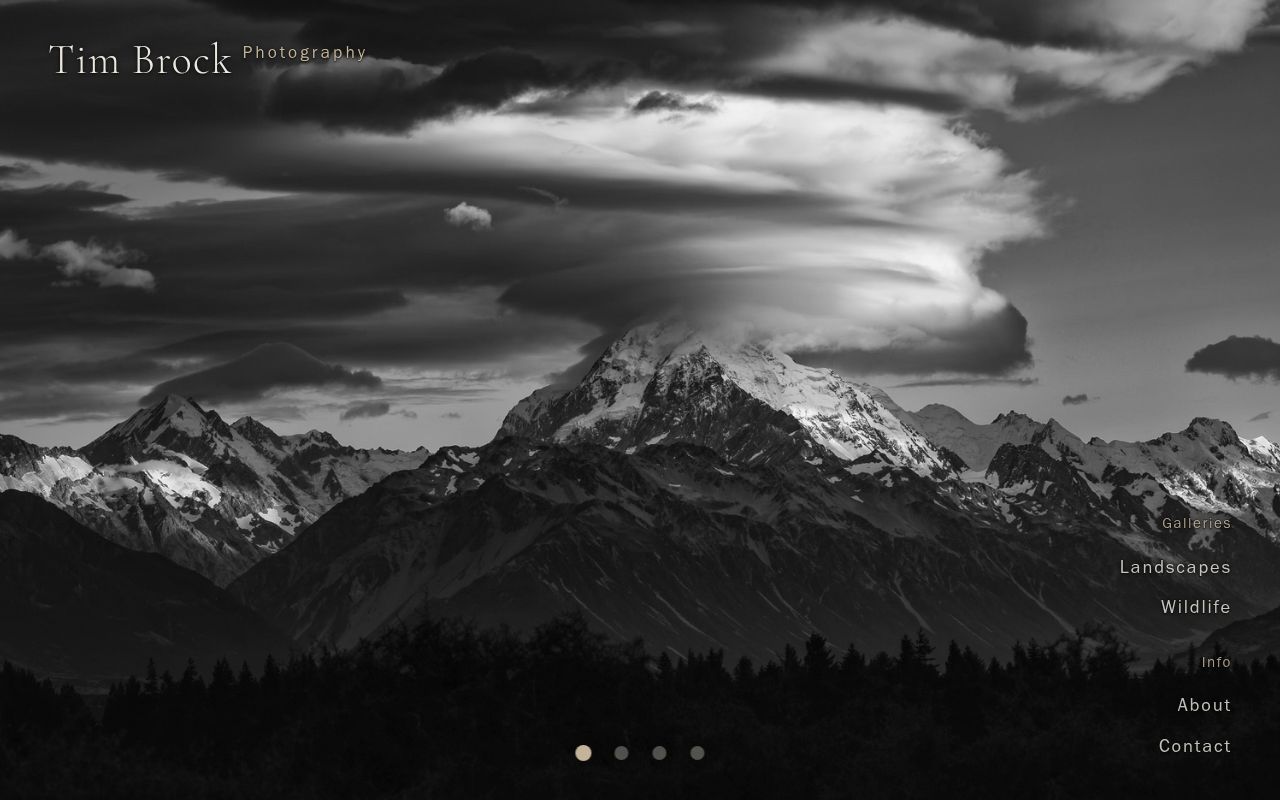 Homepage screenshot of timbrock.photography