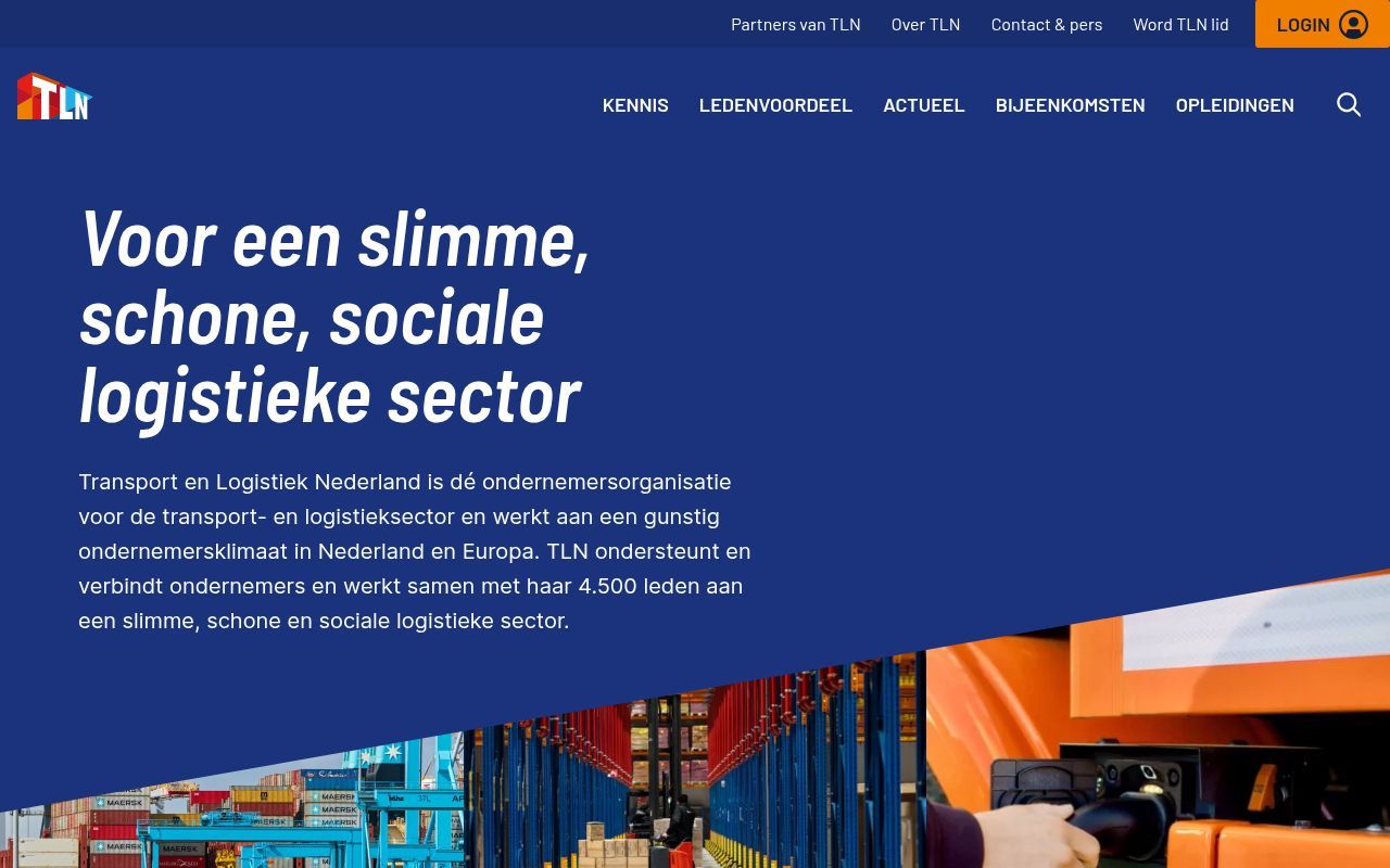 Homepage screenshot of tln.nl