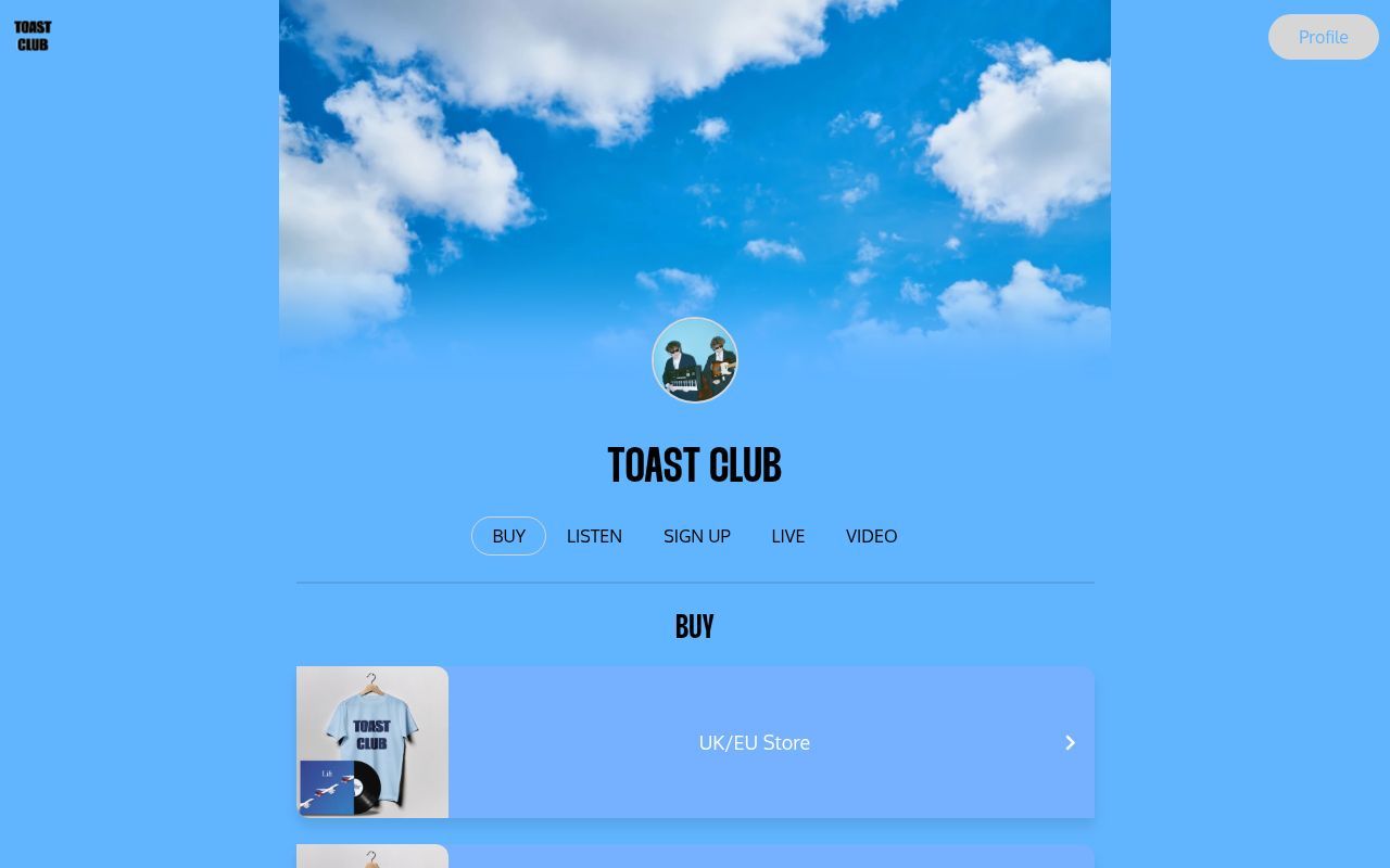 Homepage screenshot of toastclub.os.fan
