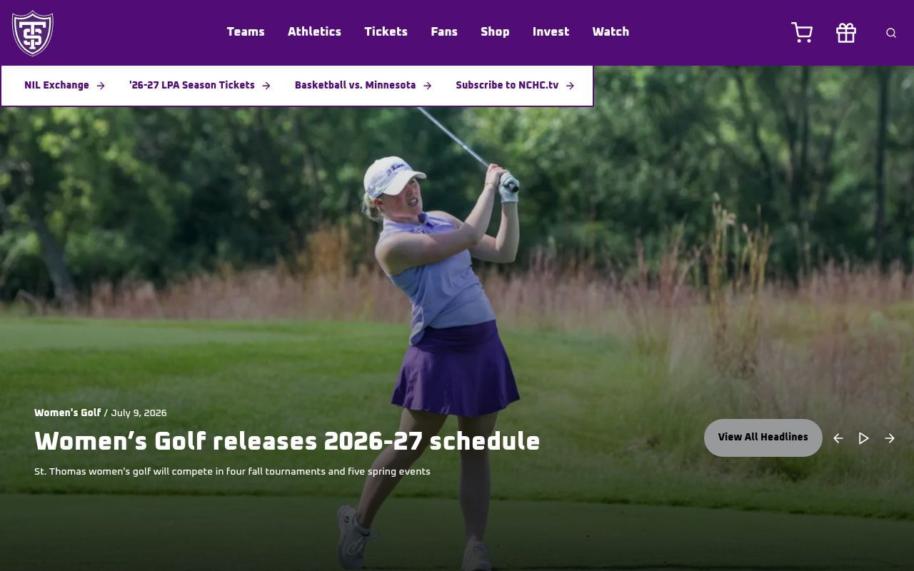 Homepage screenshot of tommiesports.com