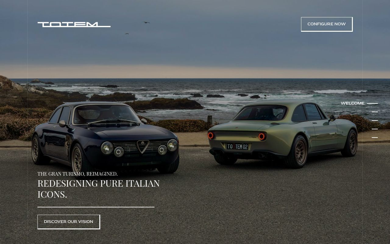 Homepage screenshot of totemautomobili.com