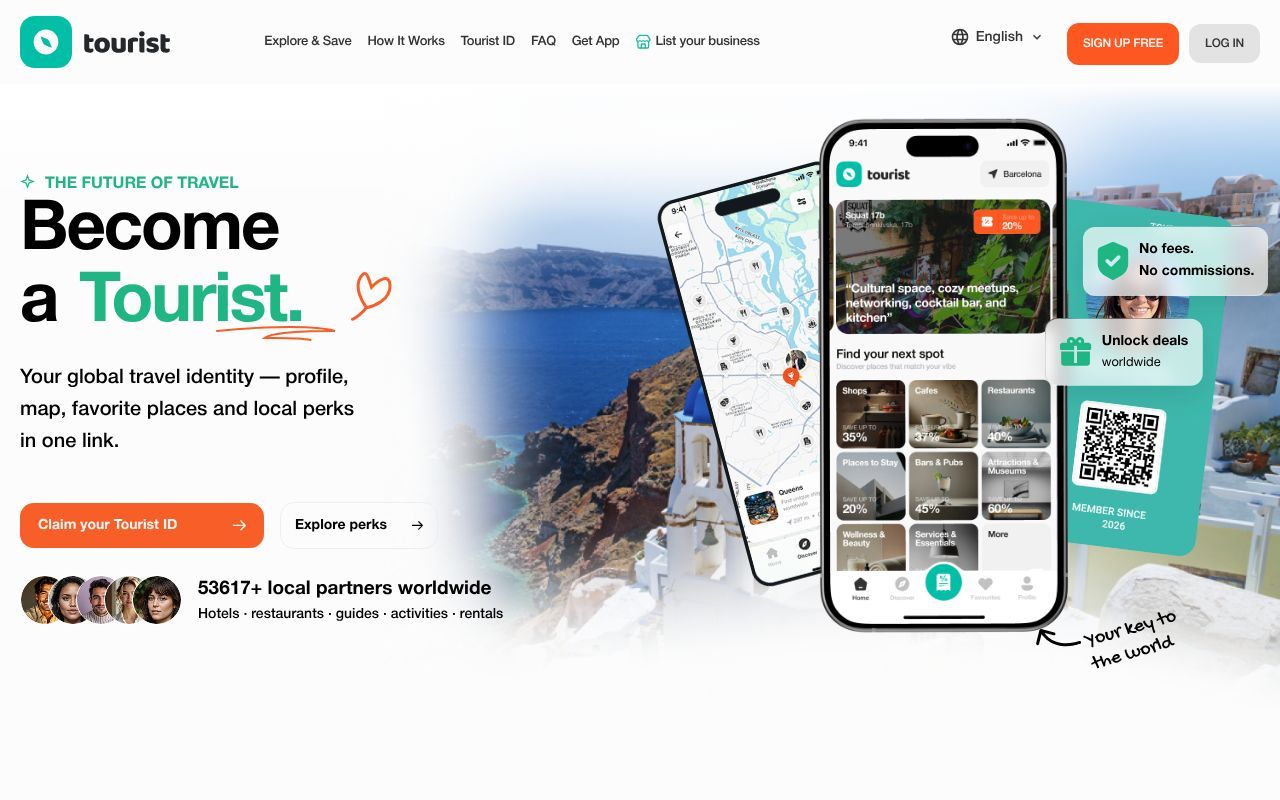 Homepage screenshot of tourist.com