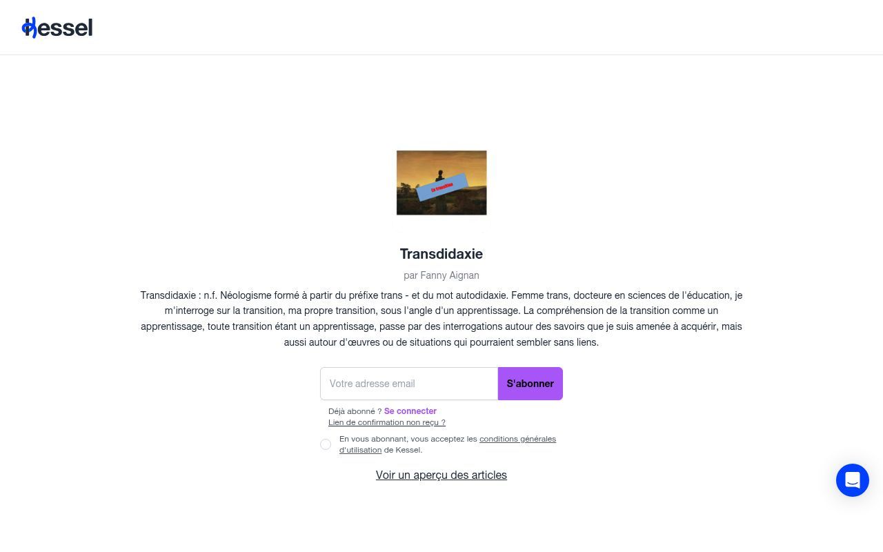 Homepage screenshot of transdidaxie.kessel.media