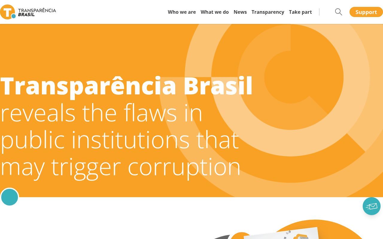 Homepage screenshot of transparencia.org.br