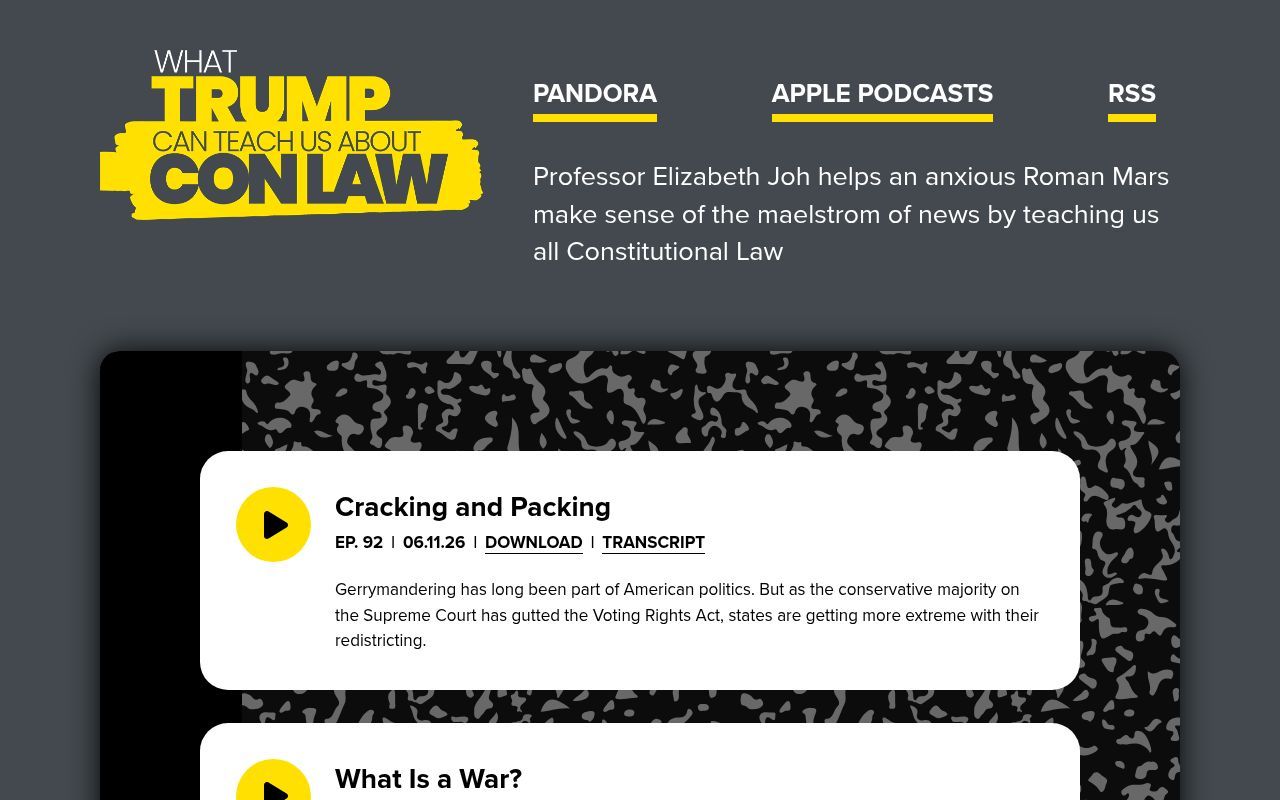 Homepage screenshot of trumpconlaw.com