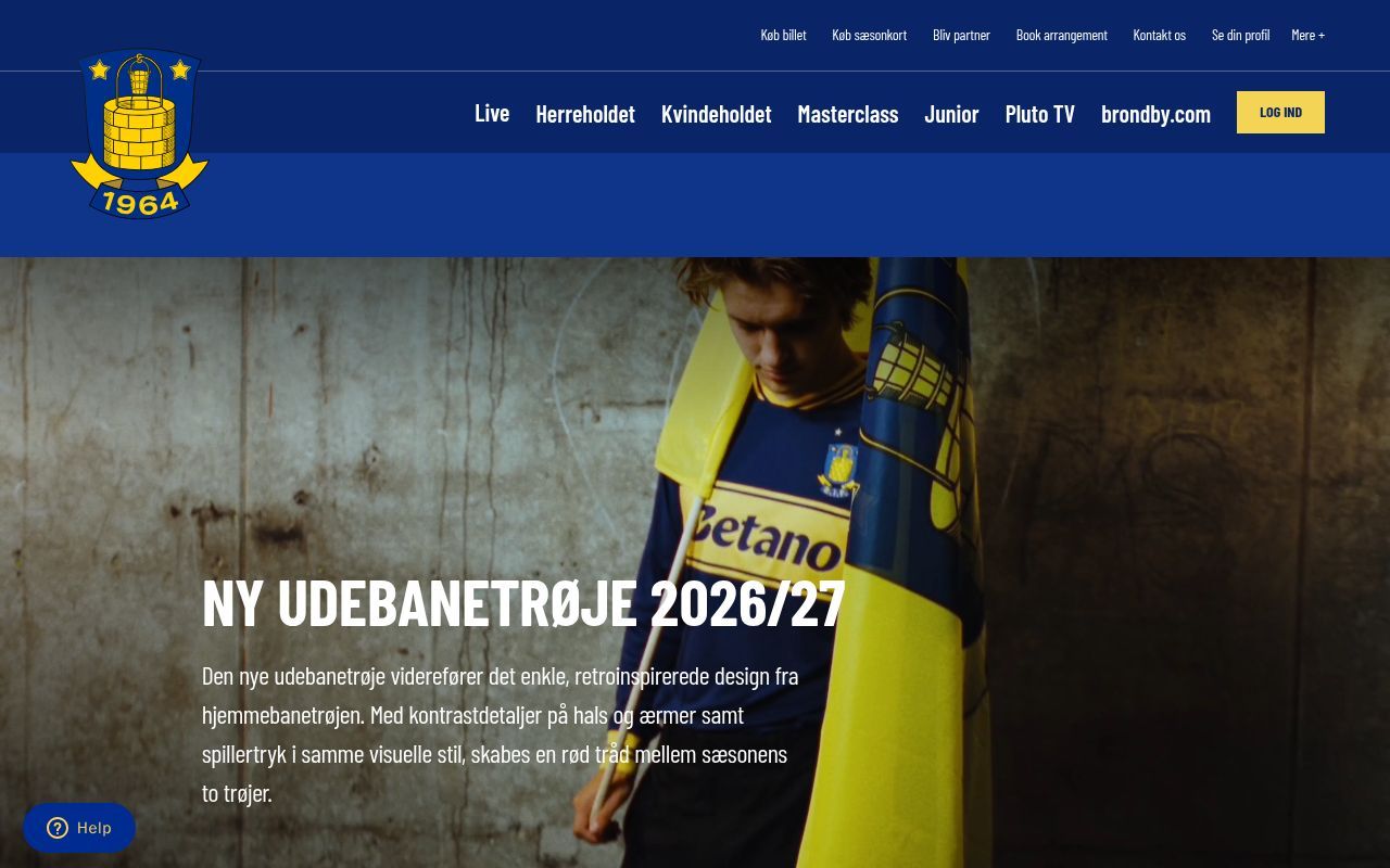 Homepage screenshot of tv.brondby.com
