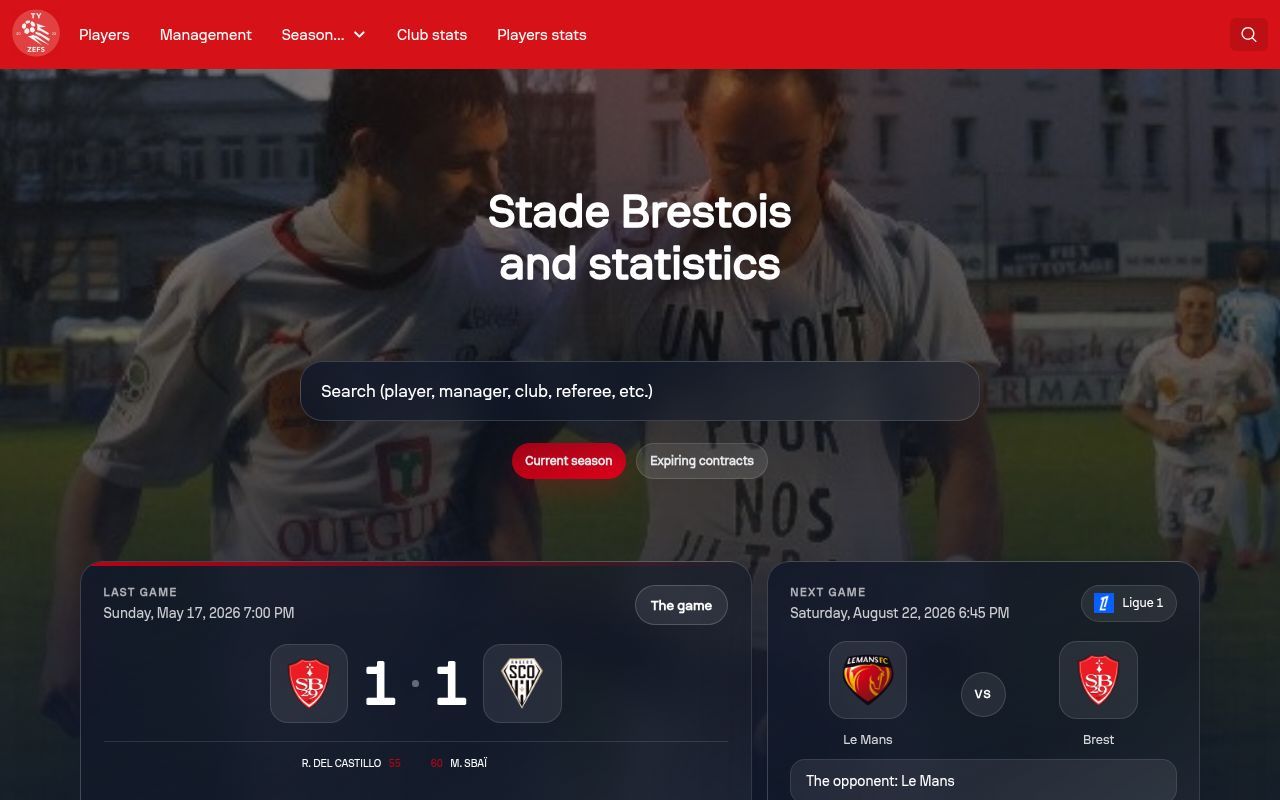 Homepage screenshot of tyzefs.bzh