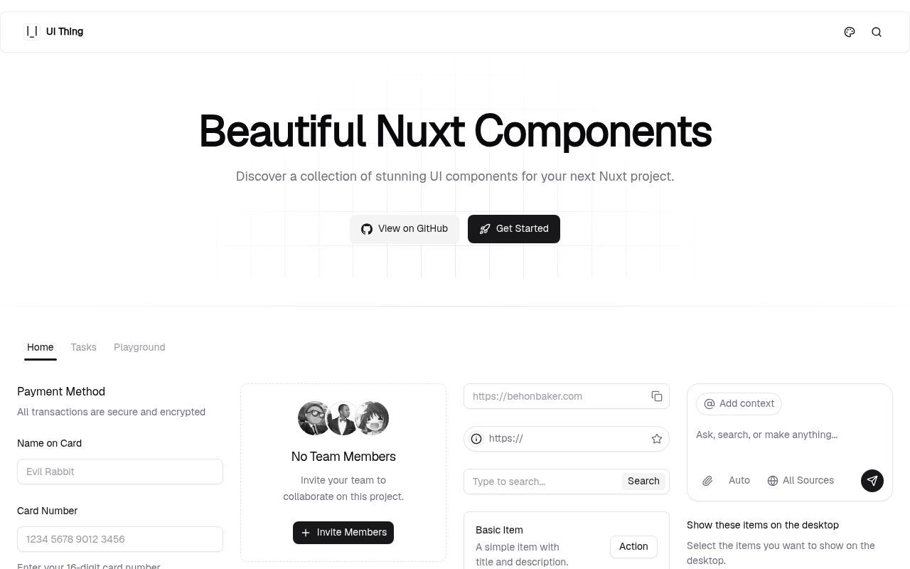 Homepage screenshot of uithing.com