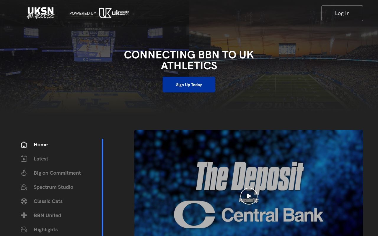 Homepage screenshot of uksn.ukathletics.com