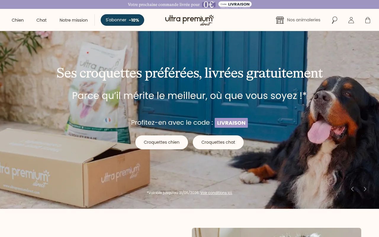 Homepage screenshot of ultrapremiumdirect.com