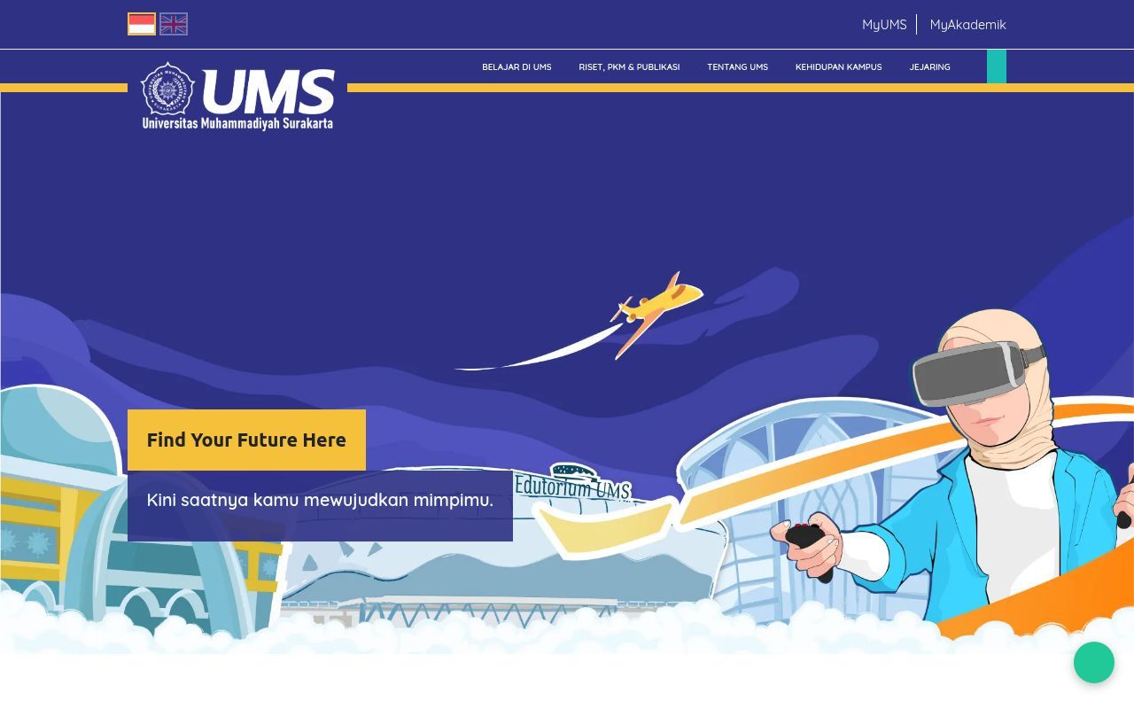Homepage screenshot of ums.ac.id