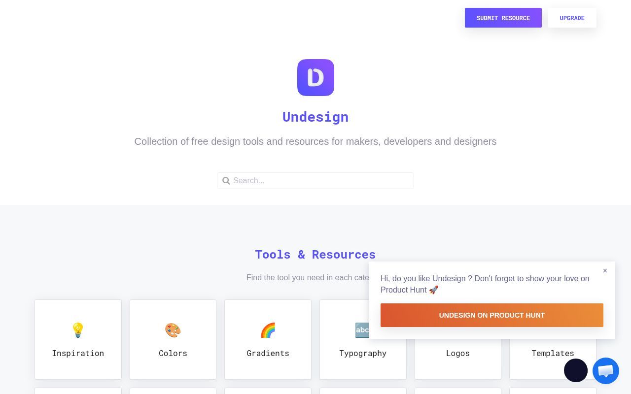 Homepage screenshot of undesign.learn.uno