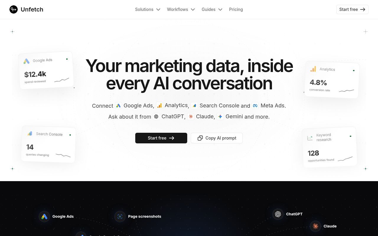 Homepage screenshot of unfetch.com