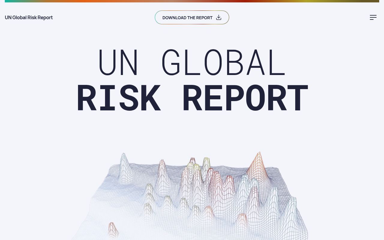 Homepage screenshot of unglobalriskreport.org