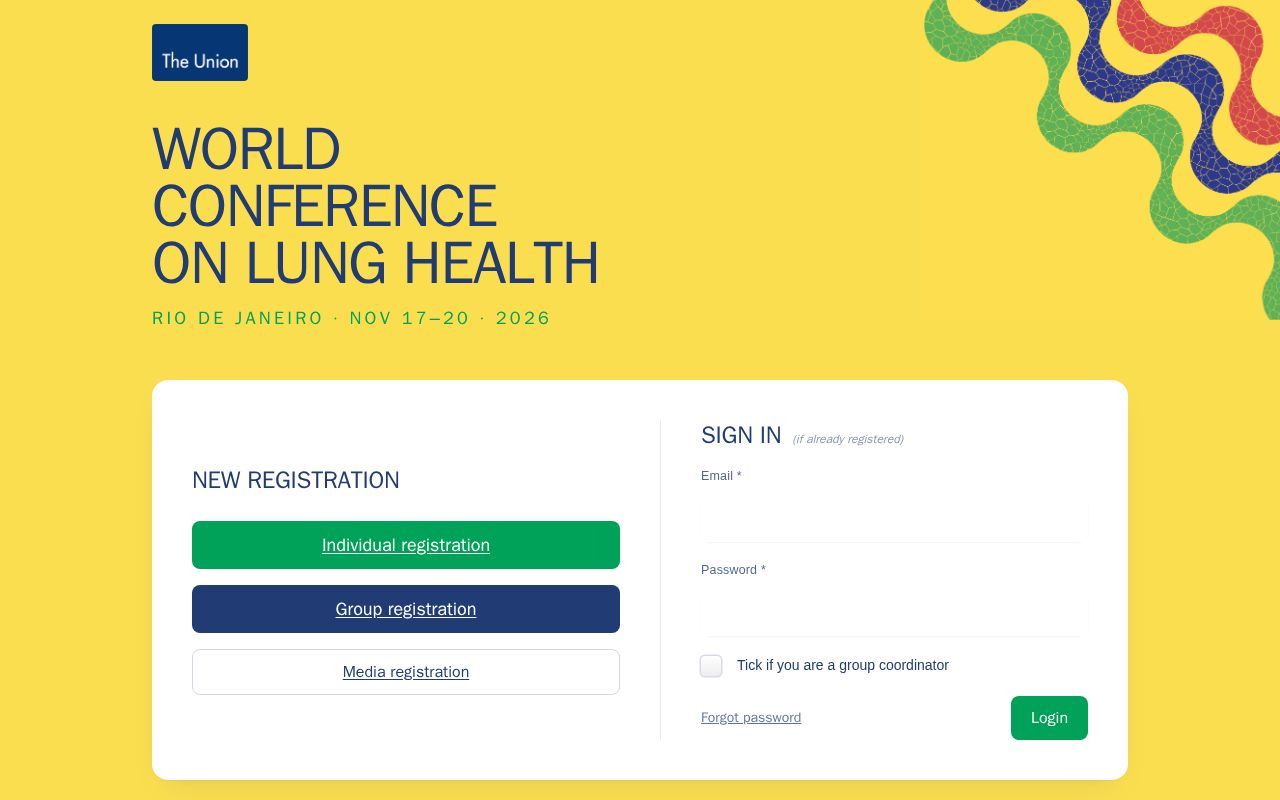 Homepage screenshot of union2026.dev.urevent.fr