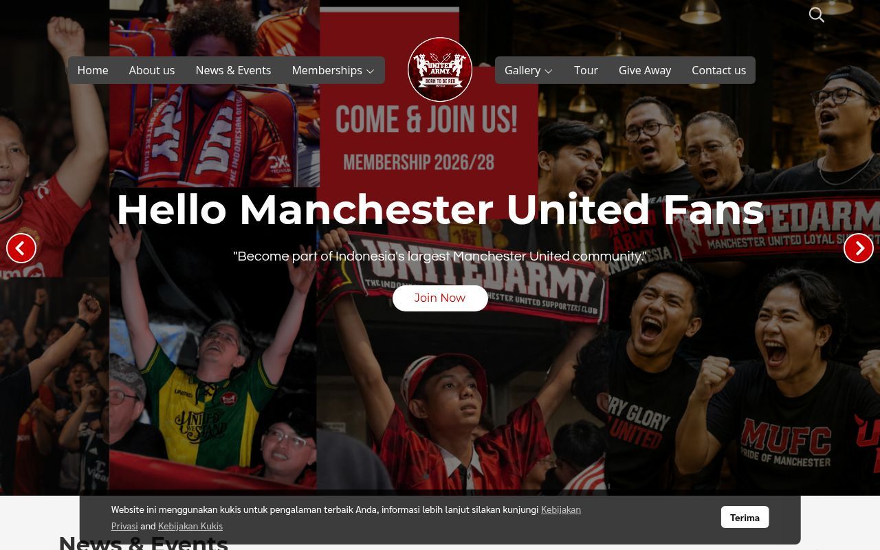 Homepage screenshot of unitedarmyfc.com