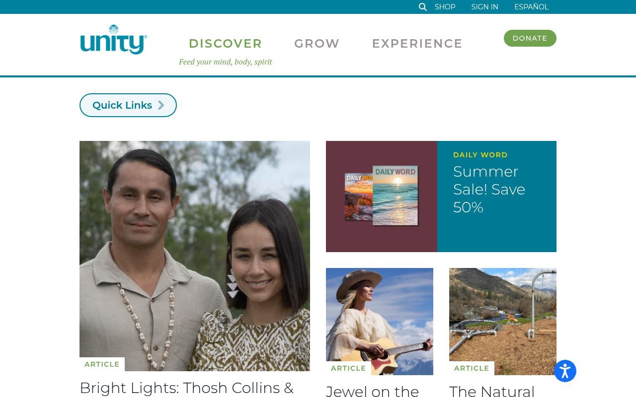 Homepage screenshot of unity.org