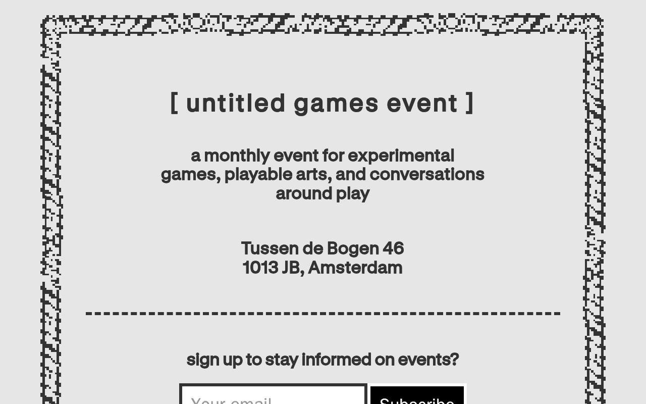 Homepage screenshot of untitledgamesevent.nl