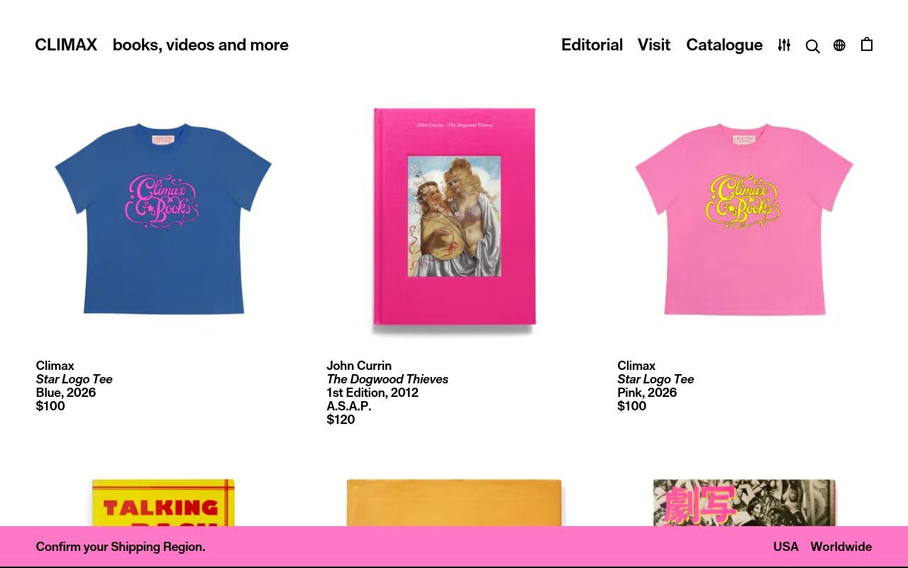 Homepage screenshot of usa.climaxbooks.com