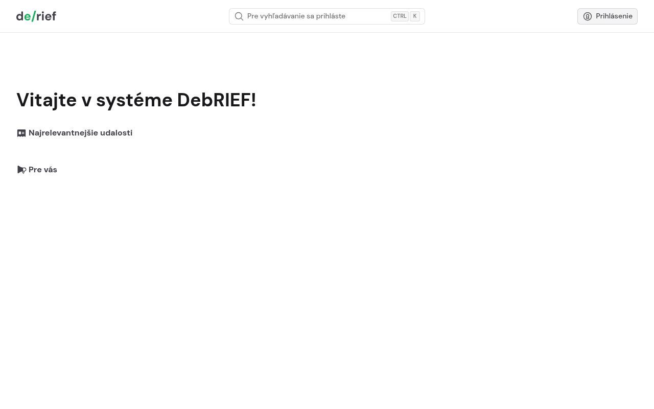 Homepage screenshot of v2.debrief.sda.sk