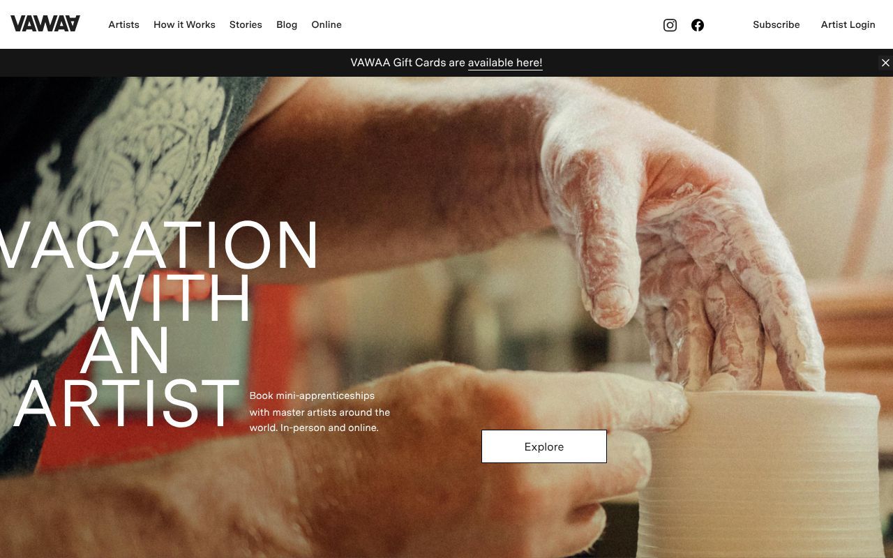 Homepage screenshot of vawaa.com