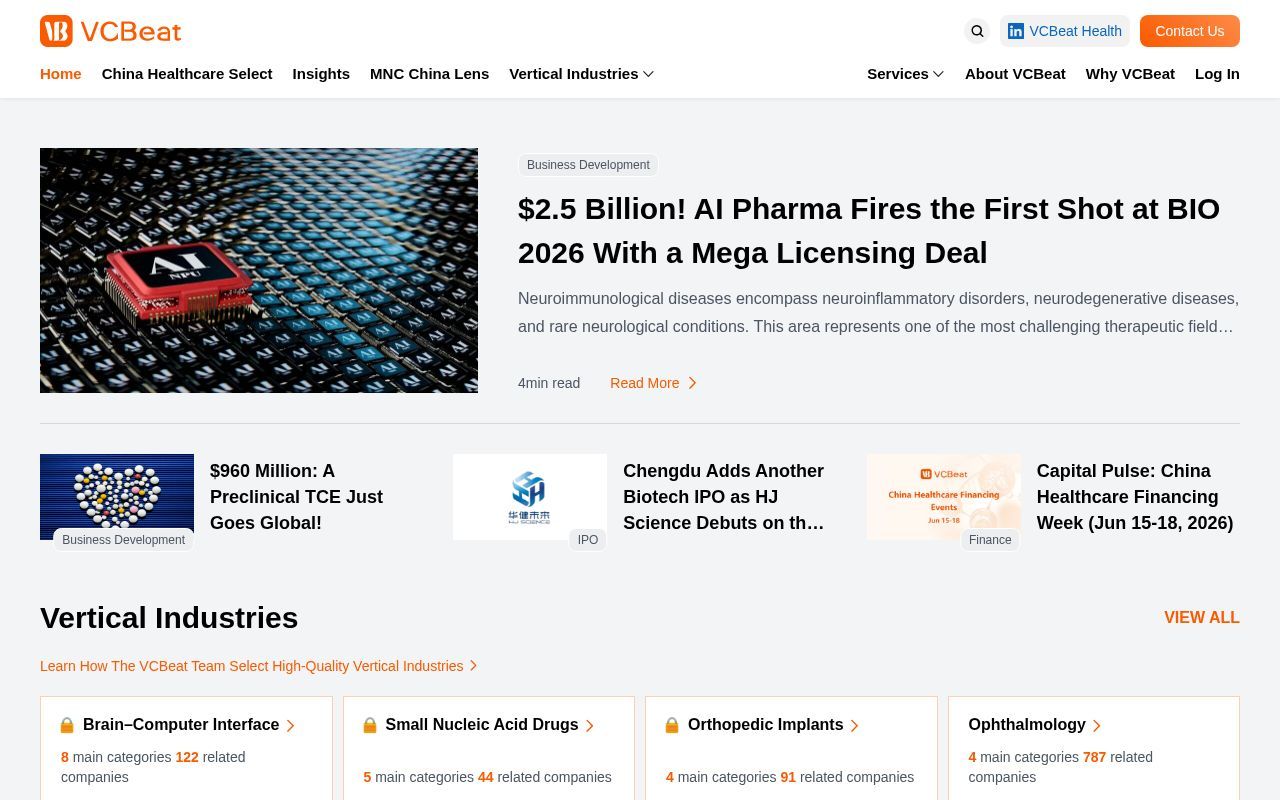 Homepage screenshot of vcbeathealth.com