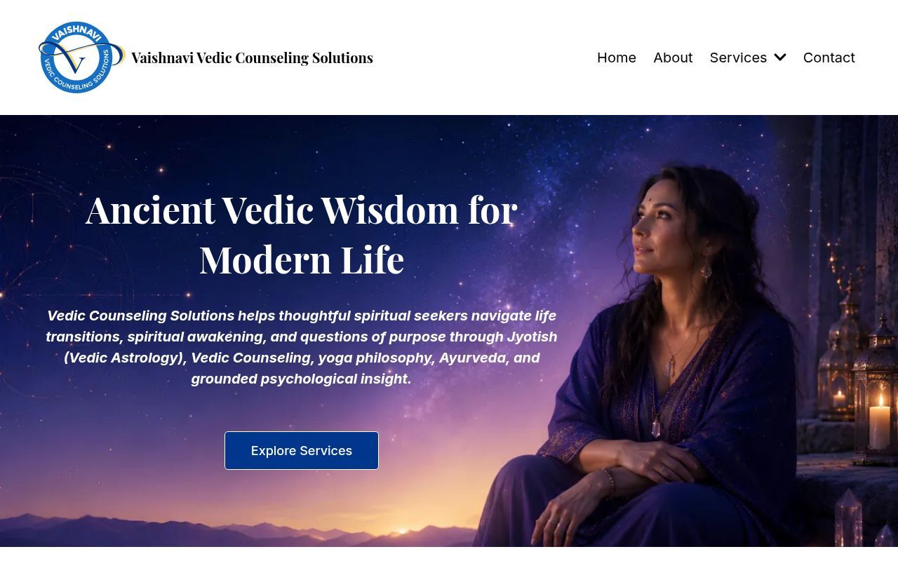 Homepage screenshot of vediccounselingsolutions.com