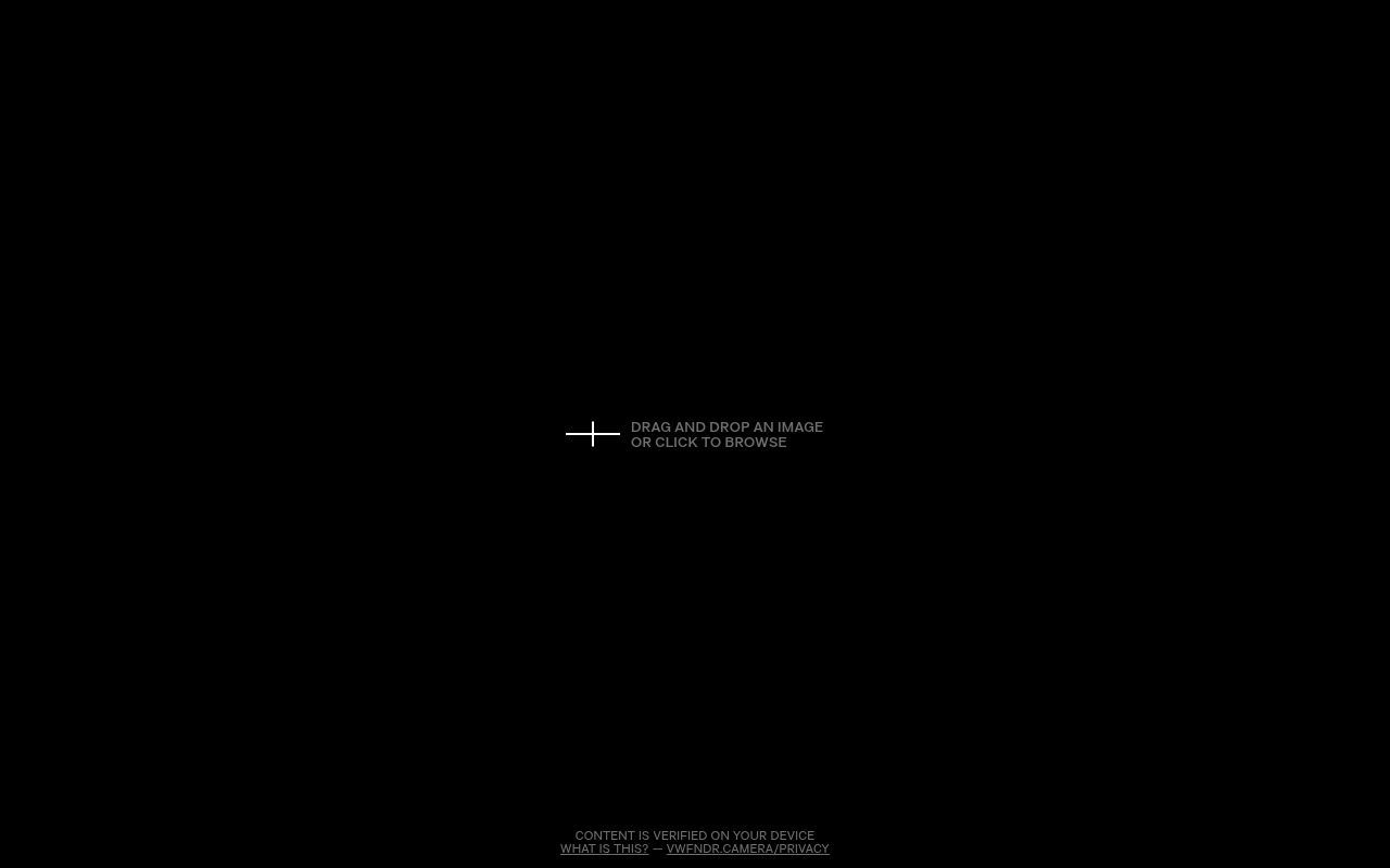 Homepage screenshot of verify.vwfndr.camera