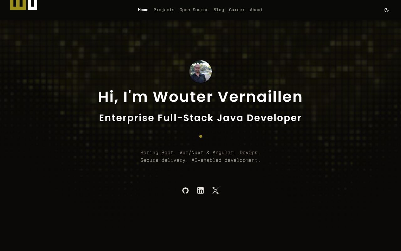 Homepage screenshot of vernaillen.dev