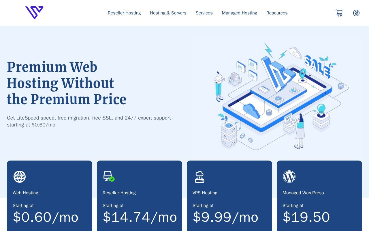 Homepage screenshot of verpex.com