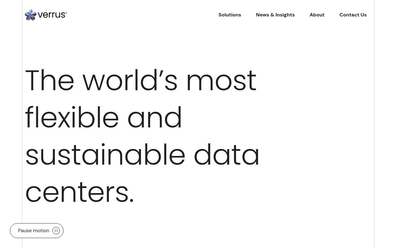 Homepage screenshot of verrusdata.com