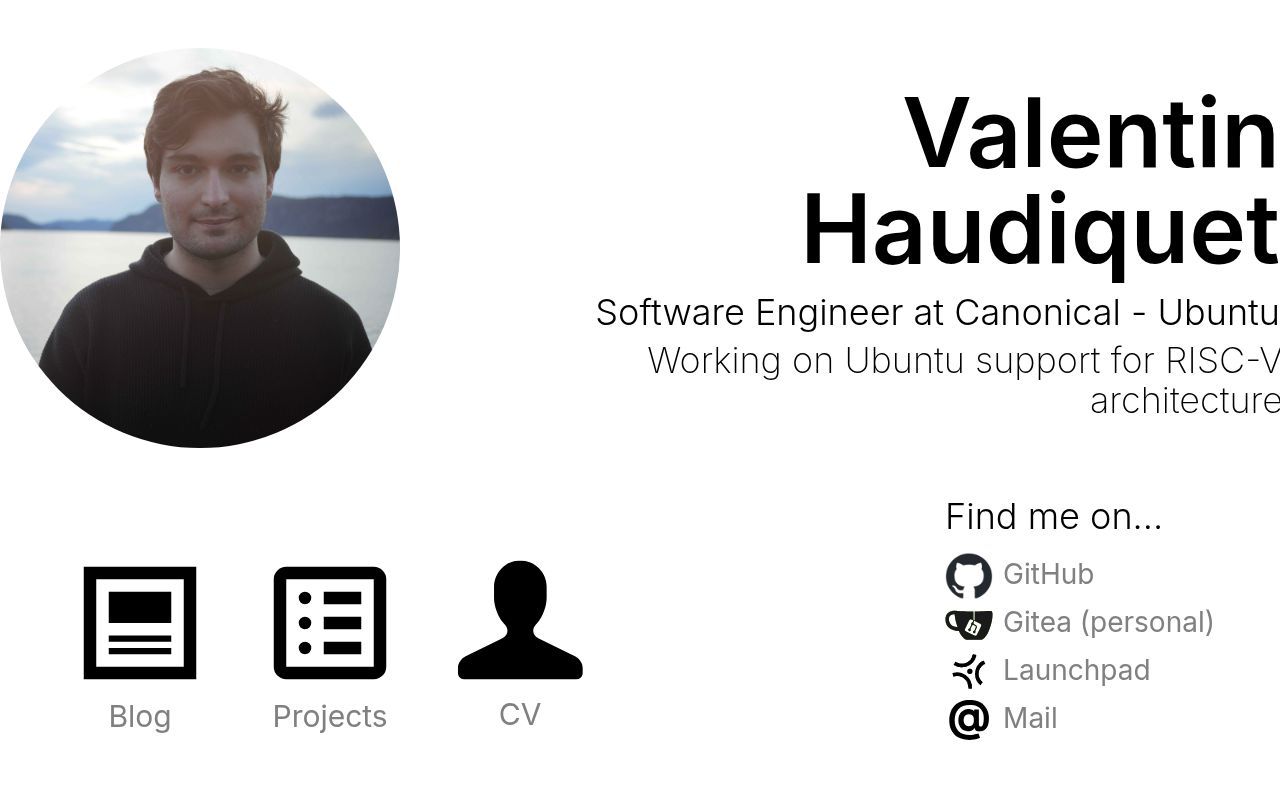 Homepage screenshot of vhaudiquet.fr