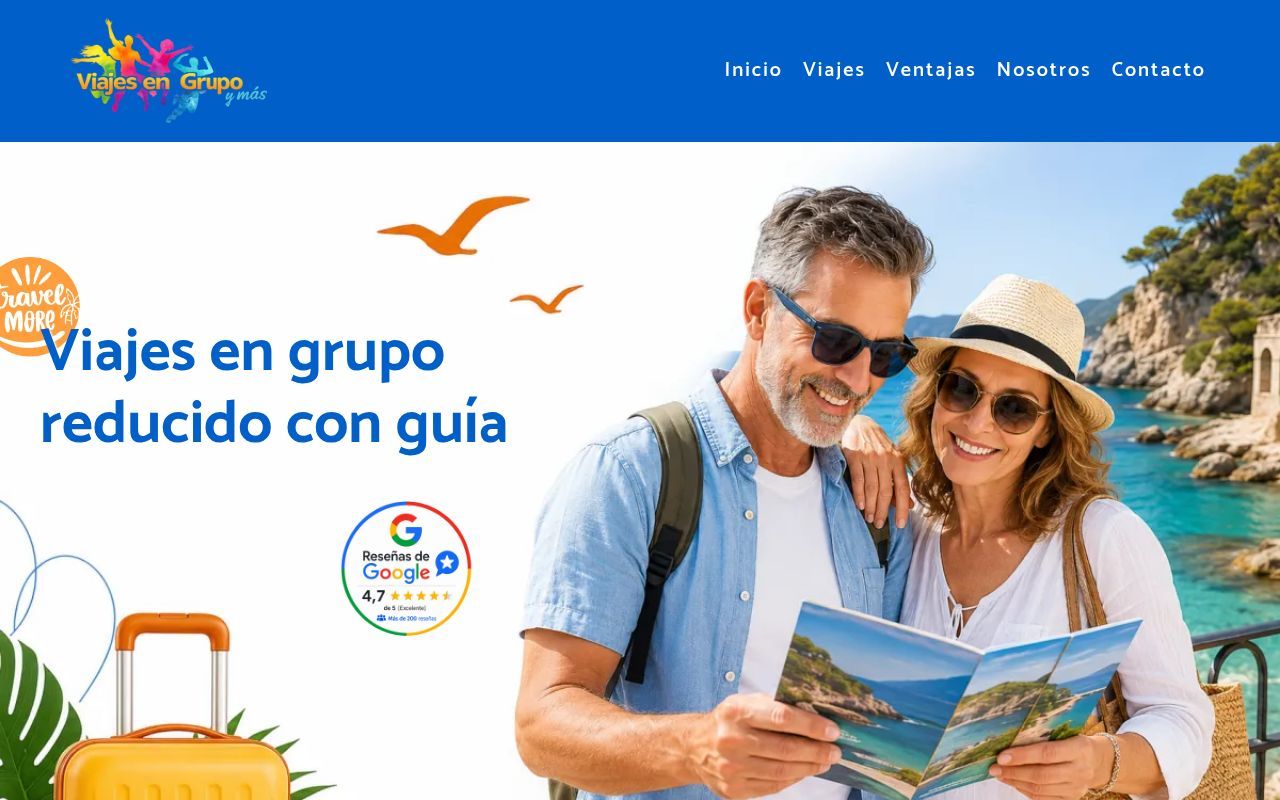 Homepage screenshot of viajesengrupoymas.es