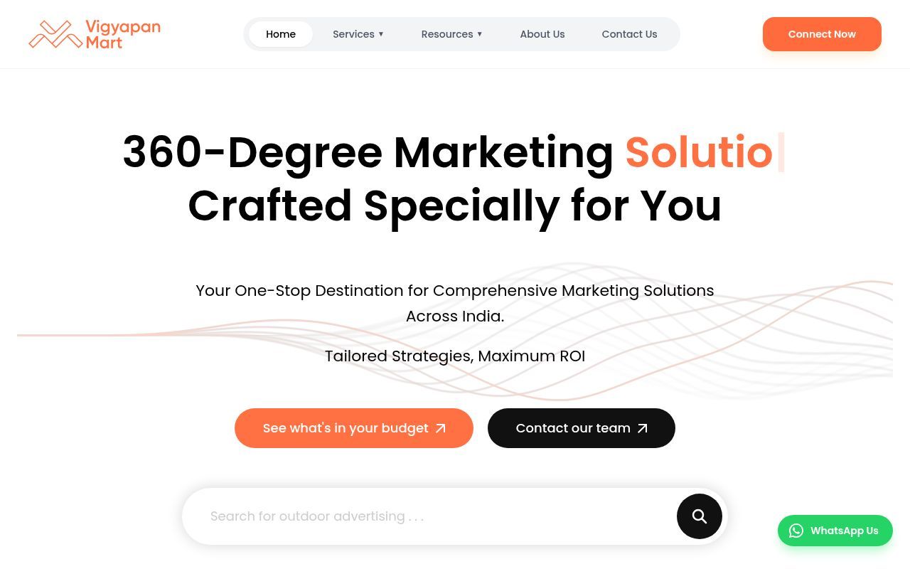 Homepage screenshot of vigyapanmart.com