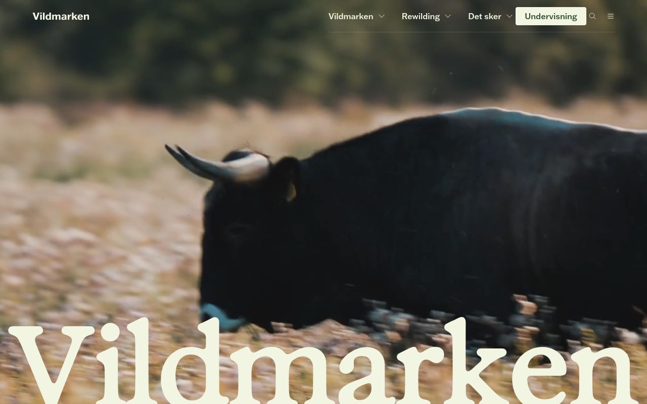 Homepage screenshot of vildmarken.dk