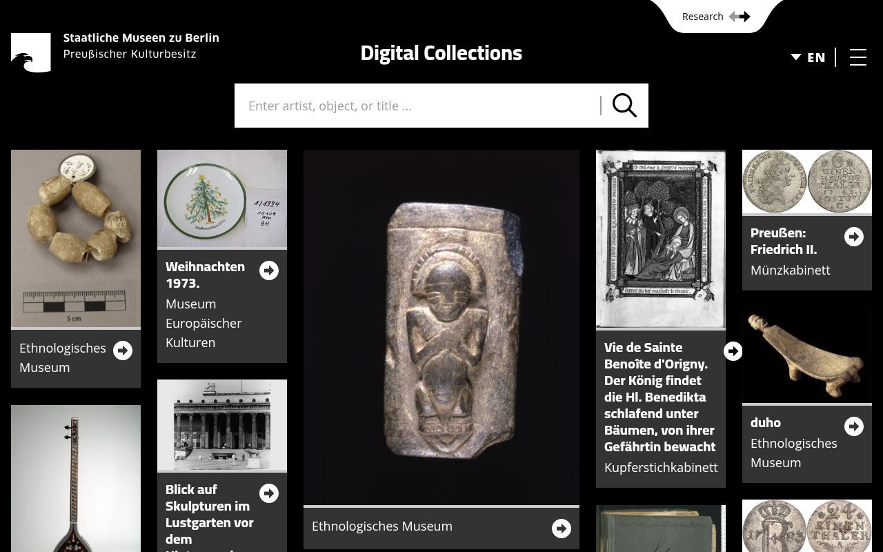 Homepage screenshot of visit.smb.museum