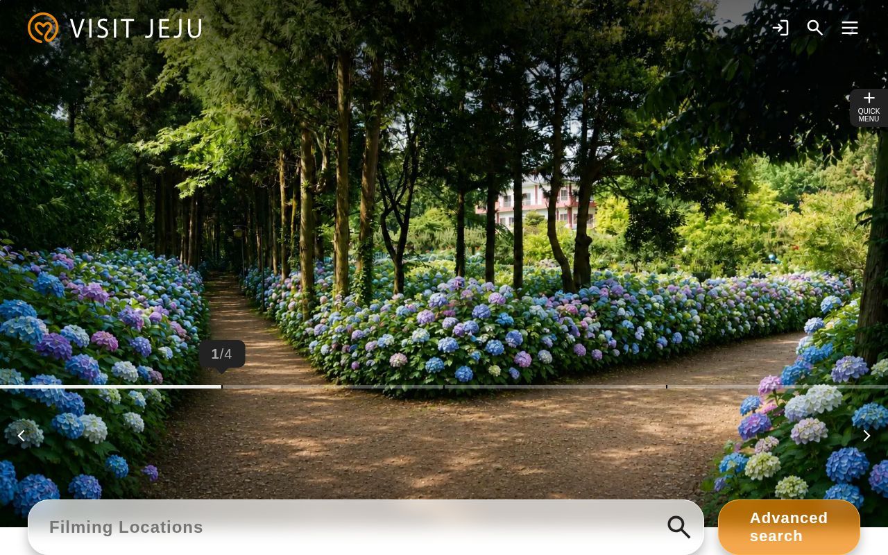 Homepage screenshot of visitjeju.net