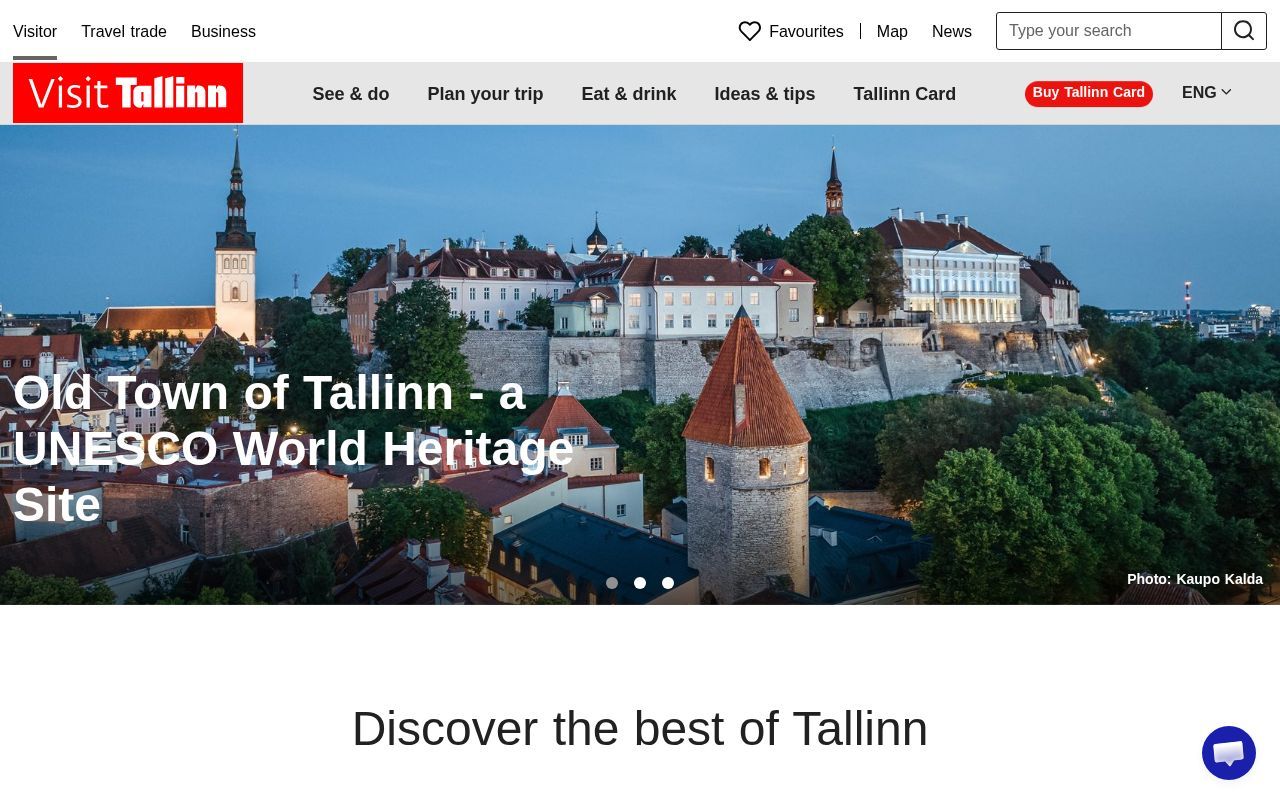 Homepage screenshot of visittallinn.ee