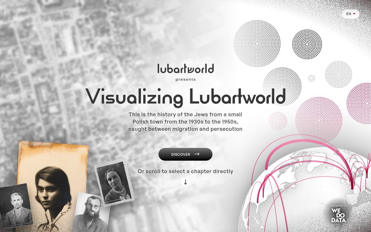 Homepage screenshot of visualizing-lubartworld.org