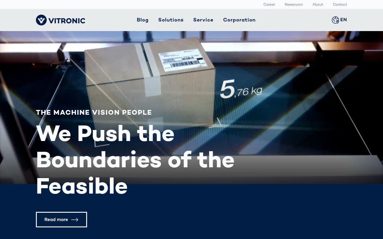 Homepage screenshot of vitronic.com