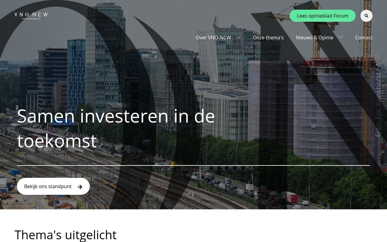 Homepage screenshot of vno-ncw.nl