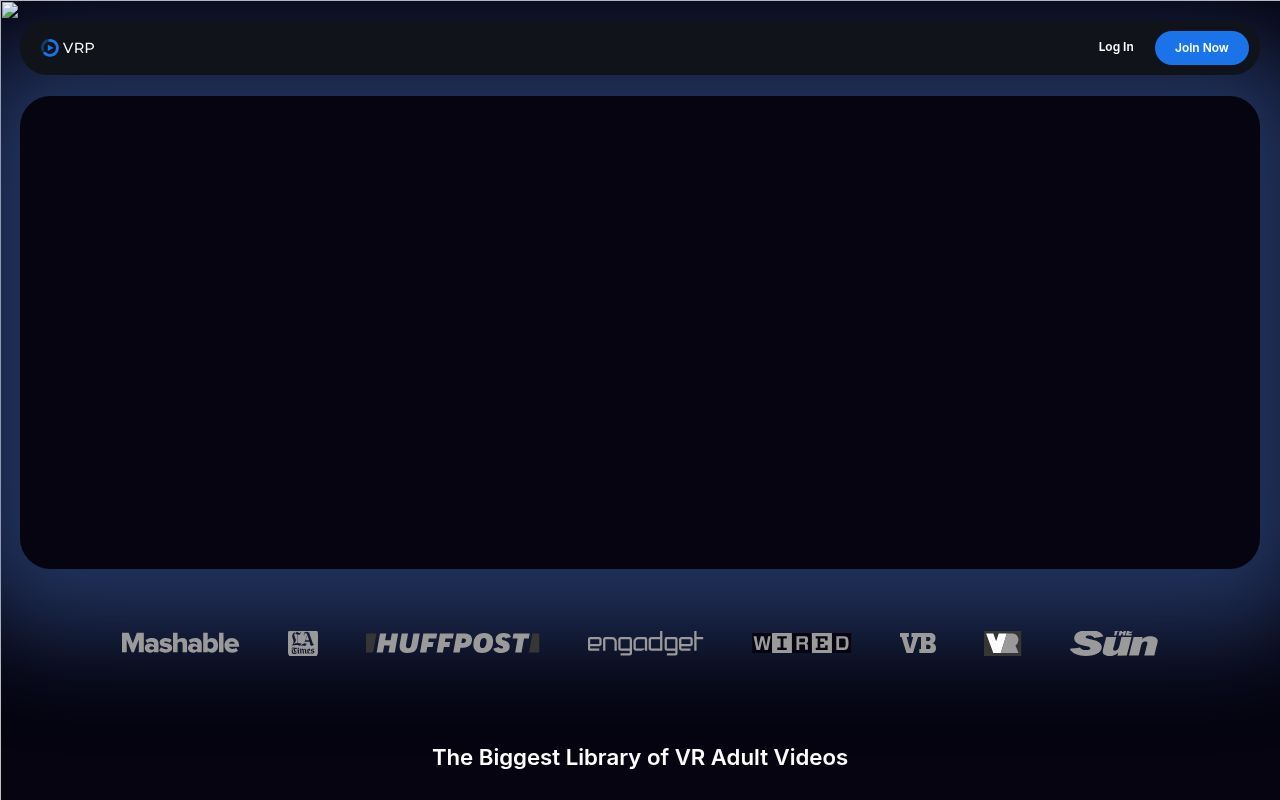 Homepage screenshot of vrporn.com