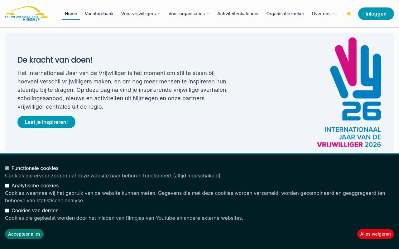 Homepage screenshot of vwc-nijmegen.nl