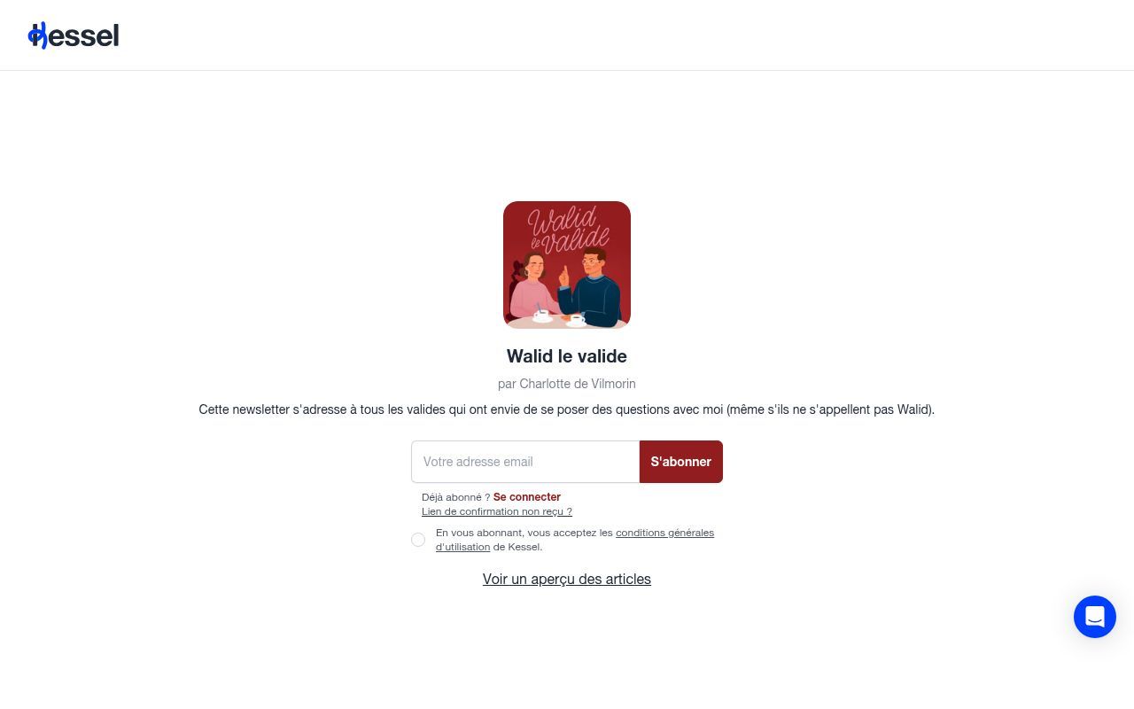 Homepage screenshot of walidlevalide.kessel.media