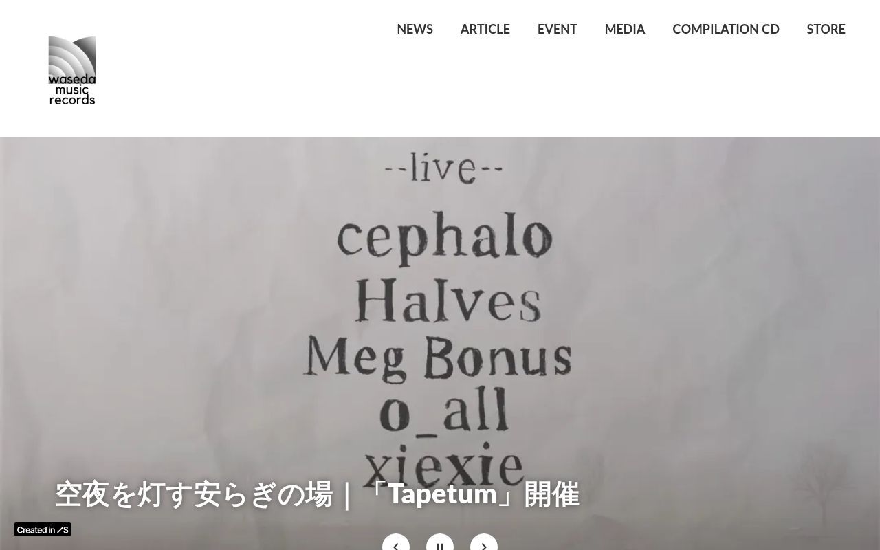 Homepage screenshot of wasedamusicrecords.studio.site